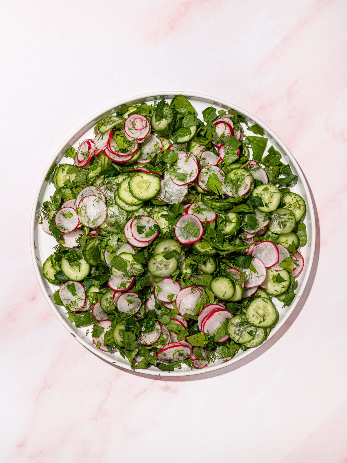 Herby Cucumber Radish Salad with Lemony Dressing