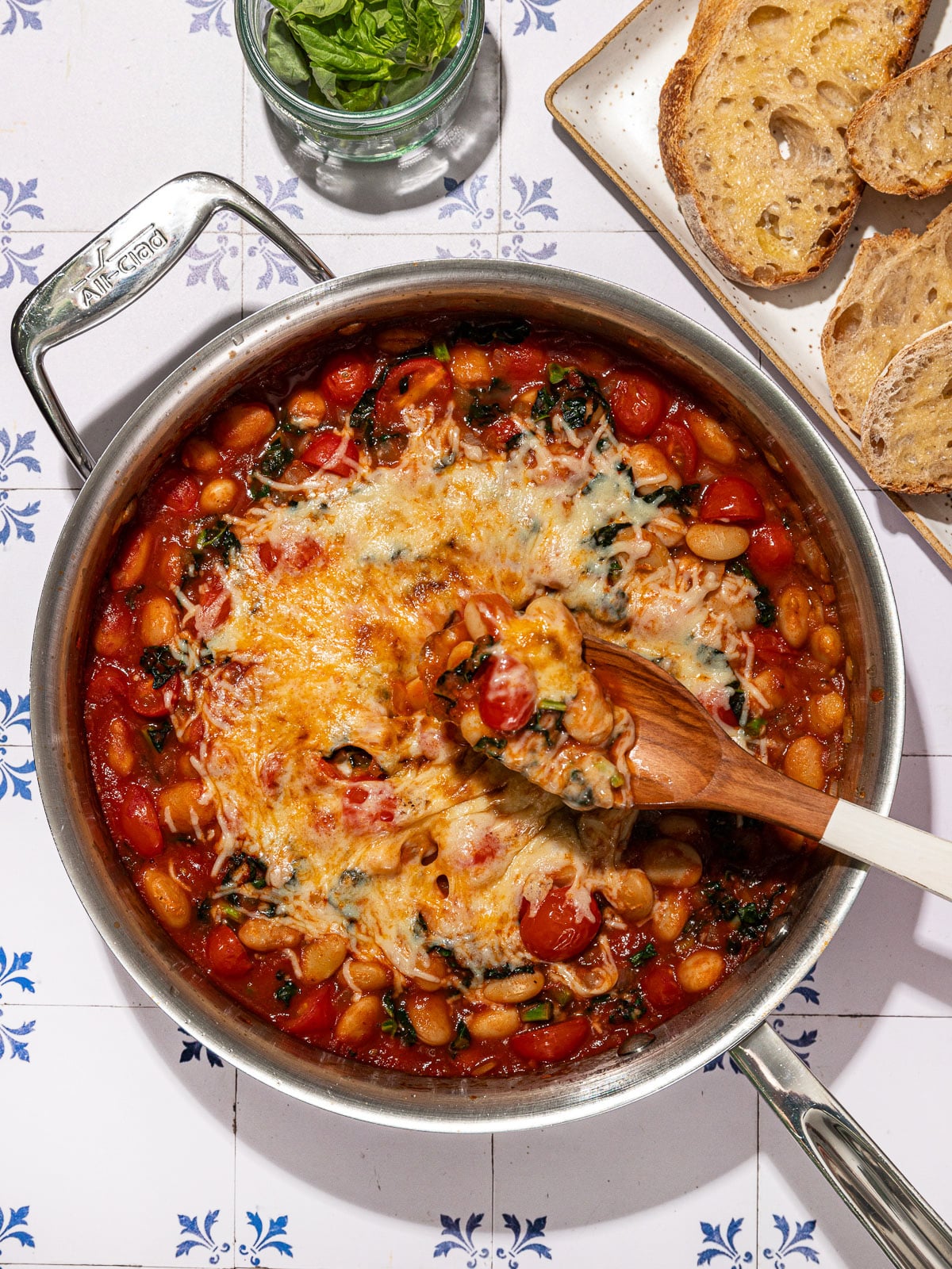 Vegan Pizza Beans Skillet with Kale