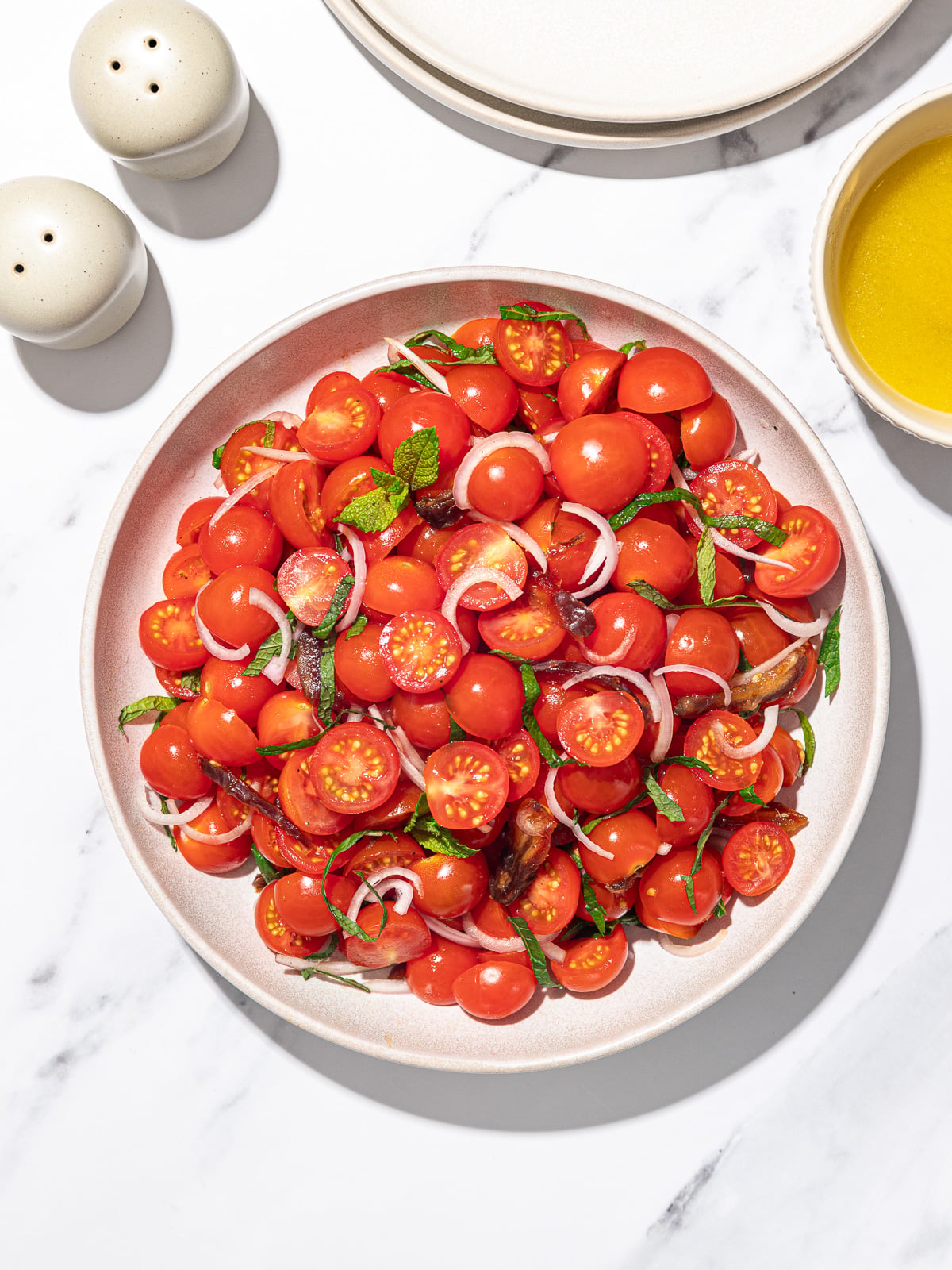 Summer Cherry Tomato Salad with Dates + Mint