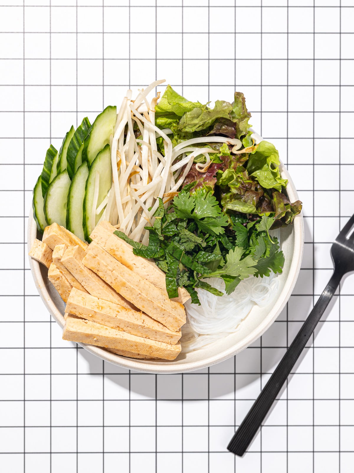 Vegan Vermicelli Bowl with Sesame Ginger Tofu
