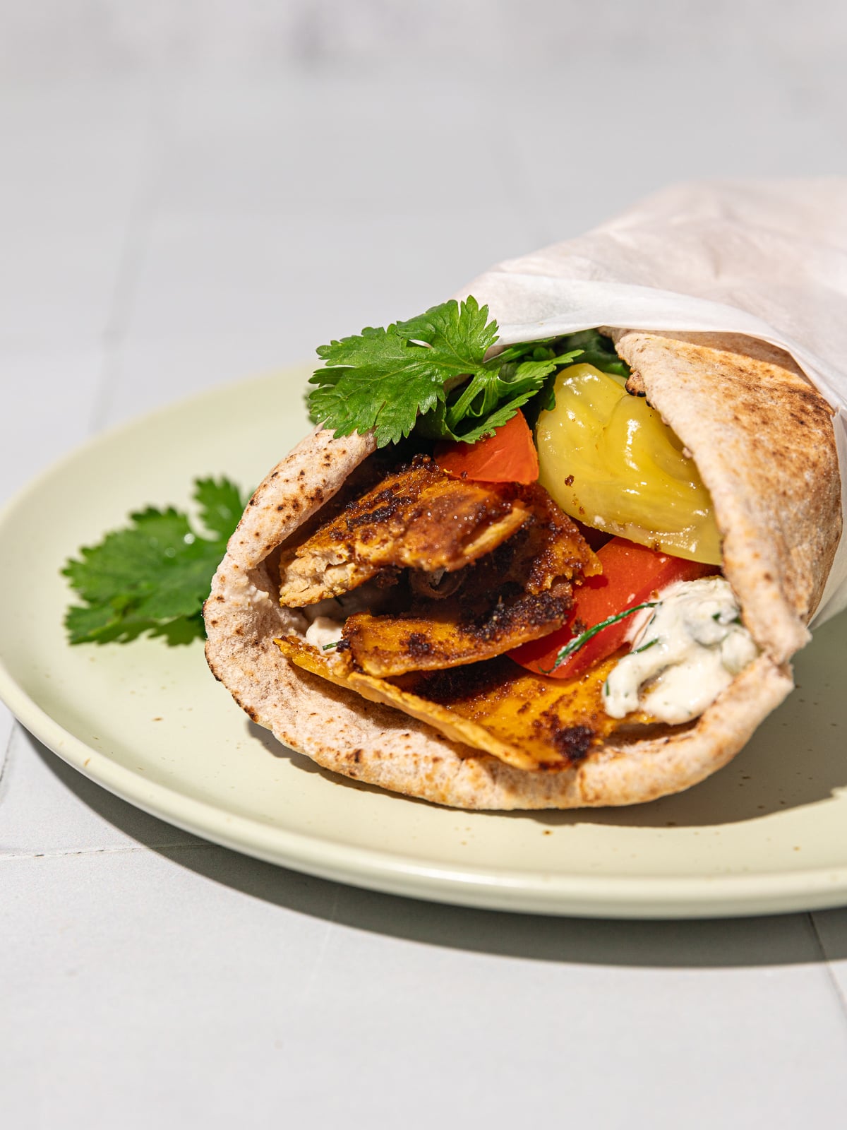 Baked Vegan Tofu Shawarma Wraps (40g protein)