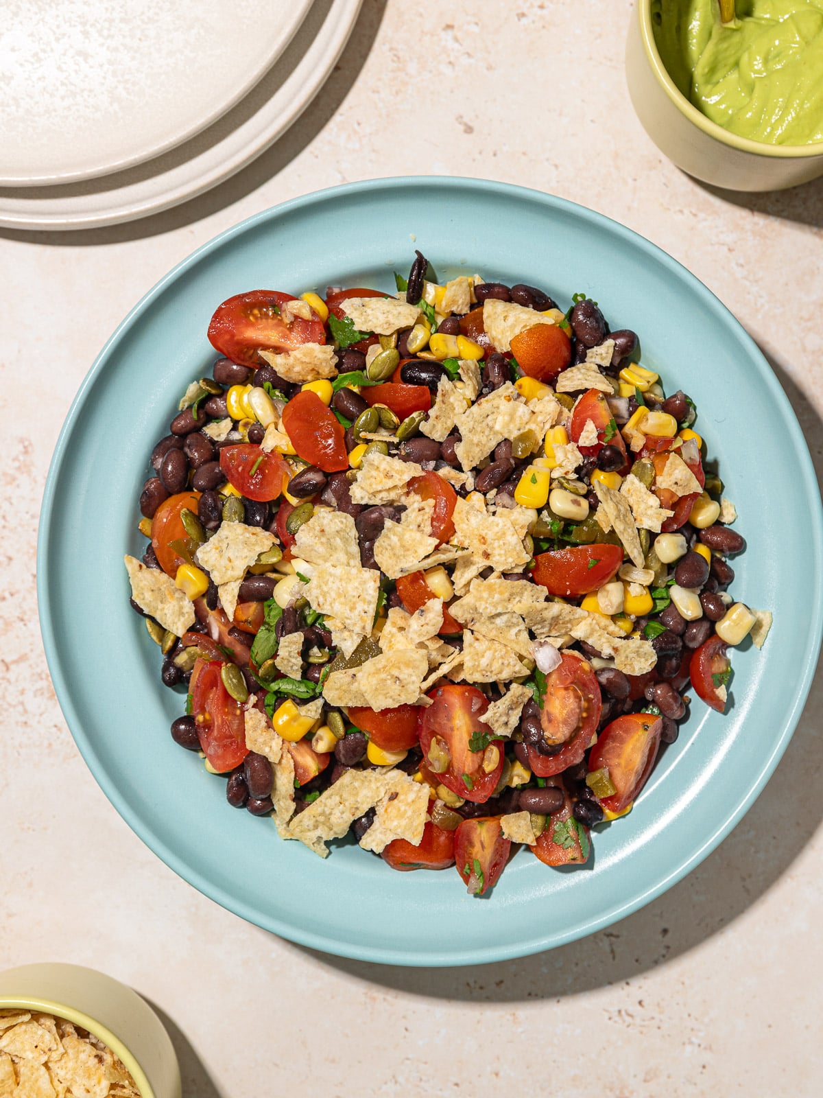 High Fiber Black Bean Crunch Salad with Corn
