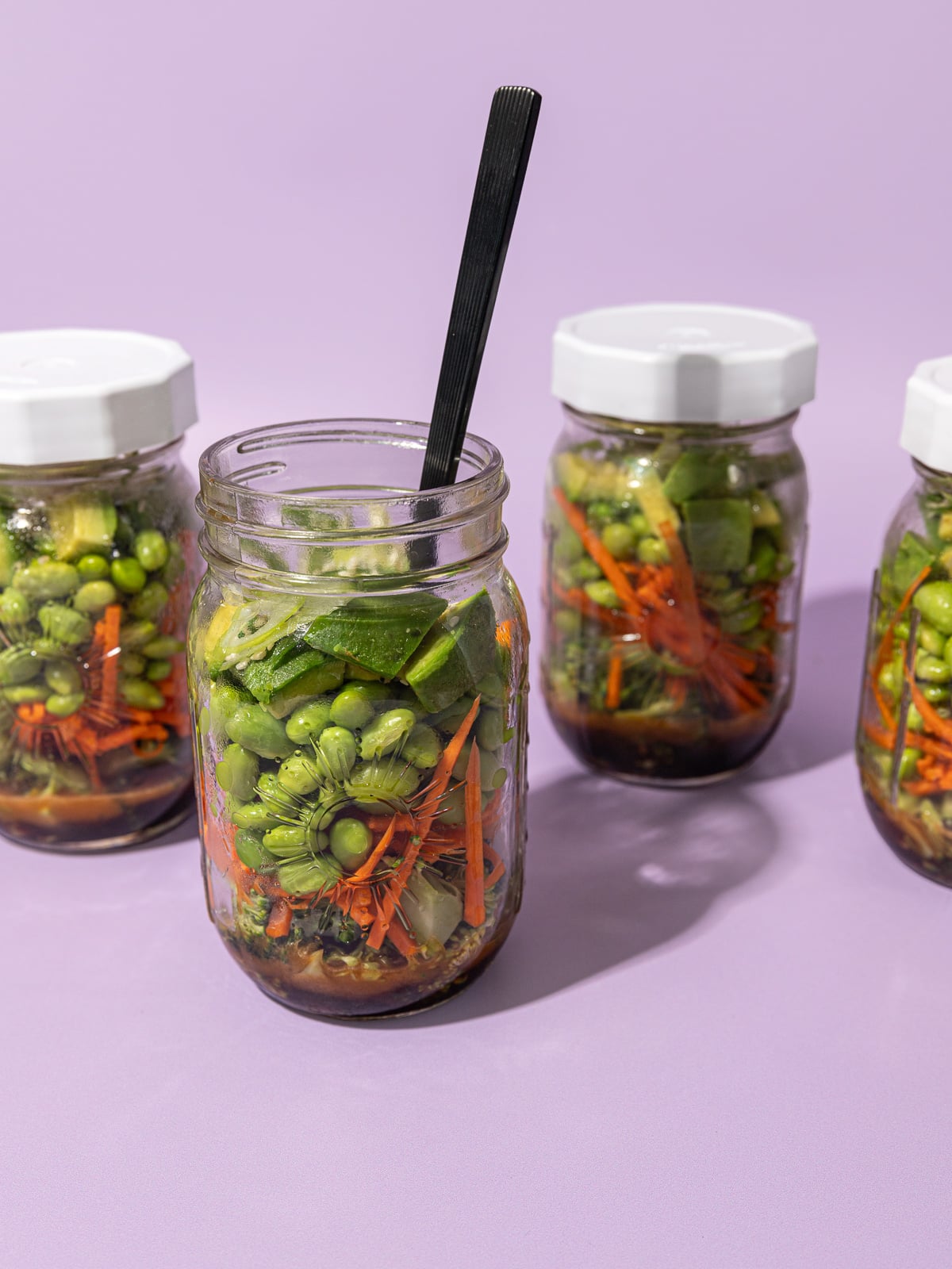 High Protein Edamame Salad with Sesame Ginger Dressing