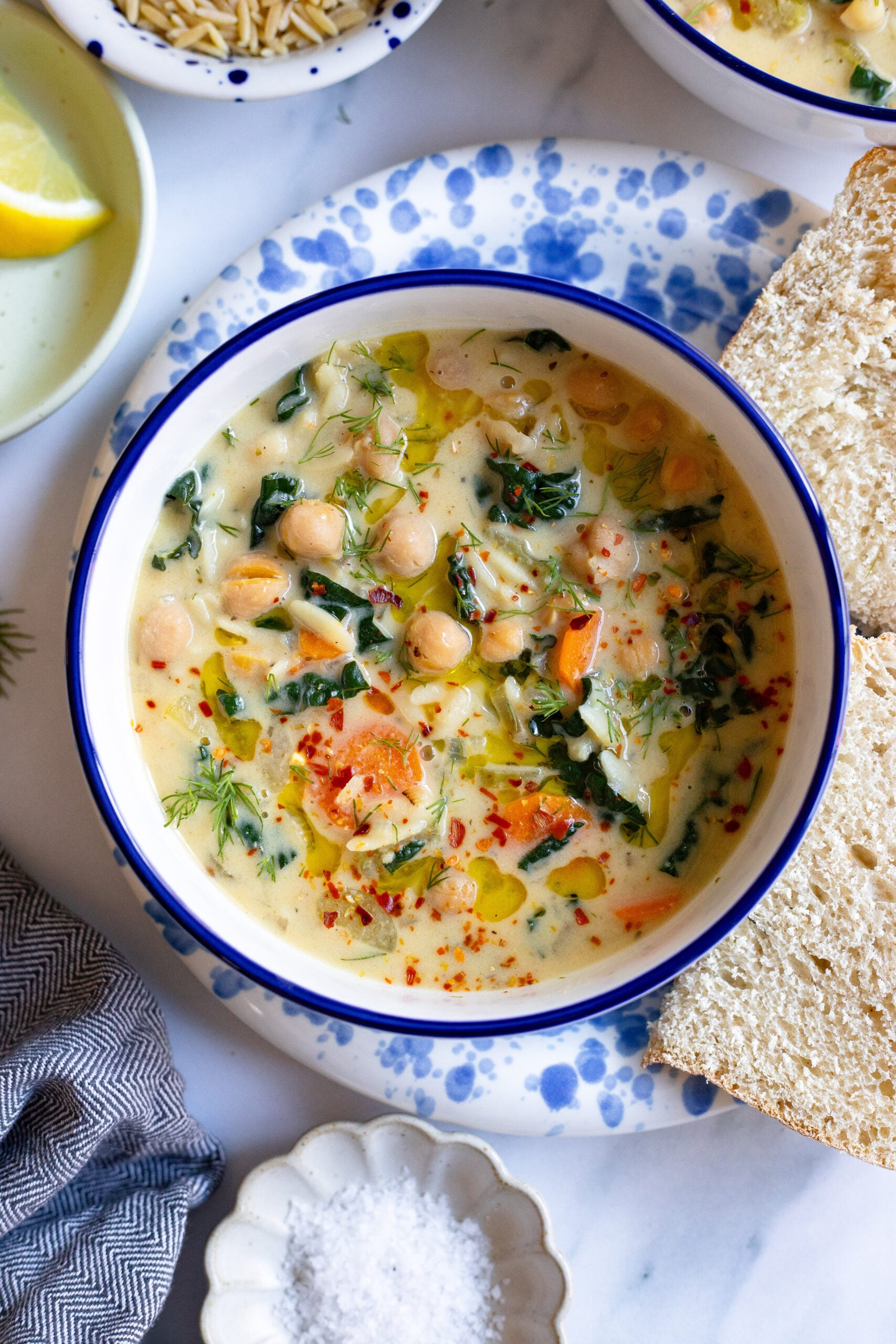 Lemon Chickpea Orzo Soup